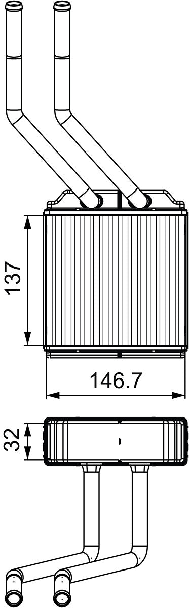 Schimbator caldura, incalzire habitaclu 811520 VALEO