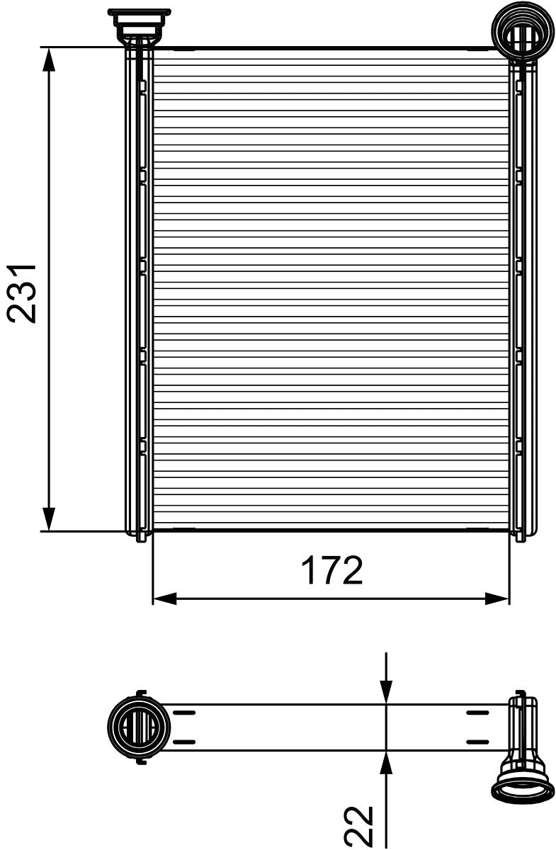 Schimbator caldura, incalzire habitaclu 811534 VALEO