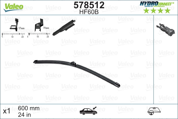 STERGATOR PARBRIZ 600 MM