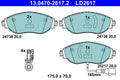 set placute frana,frana disc 13.0470-2617.2 ATE