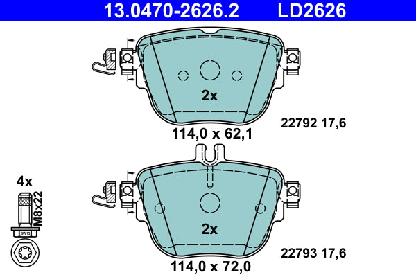 set placute frana,frana disc 13.0470-2626.2 ATE