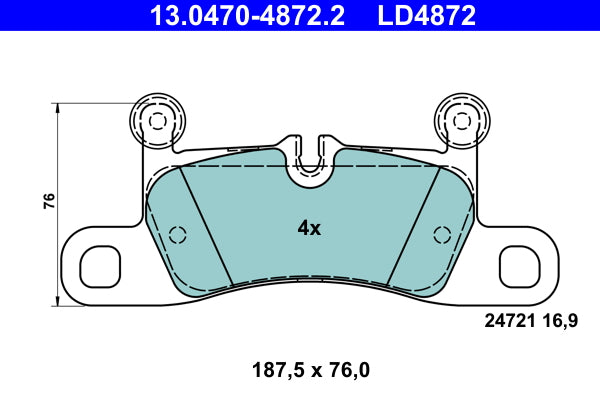 set placute frana,frana disc 13.0470-4872.2 ATE