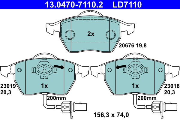 set placute frana,frana disc 13.0470-7110.2 ATE