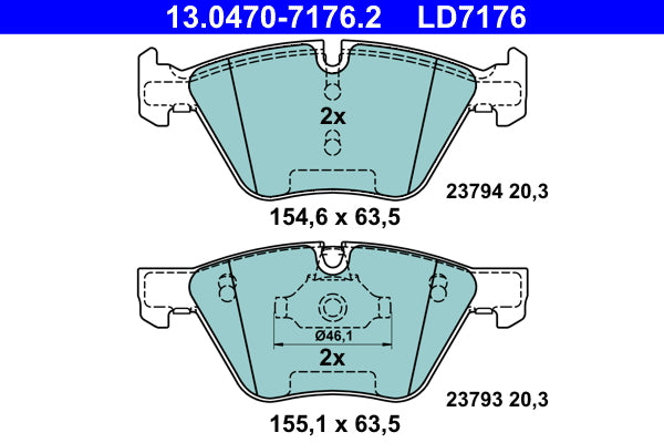 set placute frana,frana disc 13.0470-7176.2 ATE