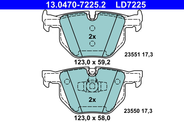 set placute frana,frana disc 13.0470-7225.2 ATE