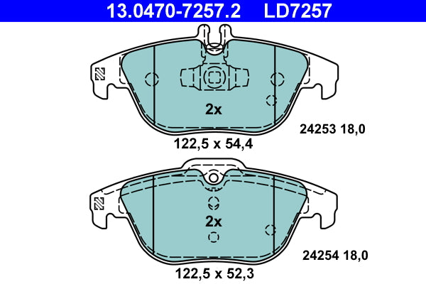 set placute frana,frana disc 13.0470-7257.2 ATE