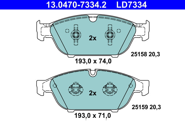 set placute frana,frana disc 13.0470-7334.2 ATE