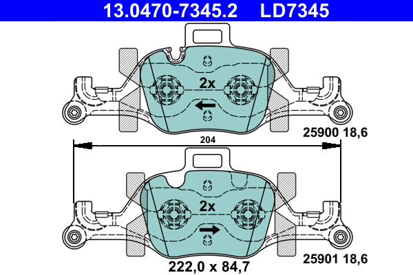 set placute frana,frana disc 13.0470-7345.2 ATE
