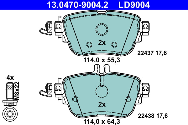 set placute frana,frana disc 13.0470-9004.2 ATE