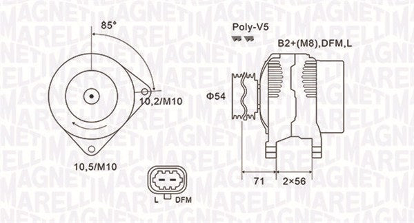 Generator / Alternator 063731960010 MAGNETI MARELLI