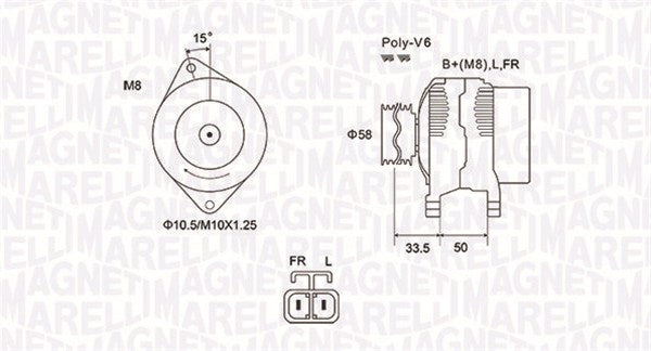 Generator / Alternator 063732020010 MAGNETI MARELLI