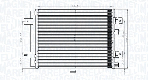 Condensator, climatizare 350203765000 MAGNETI MARELLI