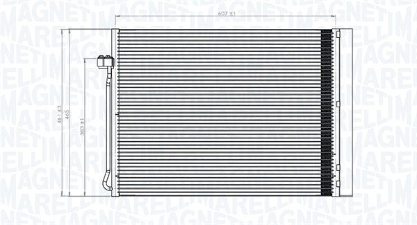 Condensator, climatizare 350203795000 MAGNETI MARELLI