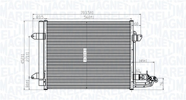 Condensator, climatizare 350203815000 MAGNETI MARELLI