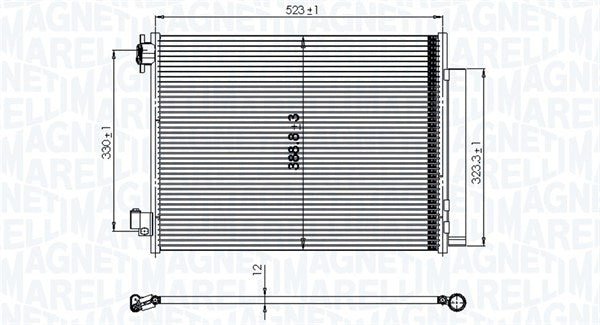 Condensator, climatizare 350203823000 MAGNETI MARELLI