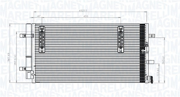 Condensator, climatizare 350203827000 MAGNETI MARELLI