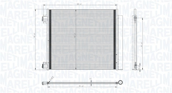 Condensator, climatizare 350203832000 MAGNETI MARELLI