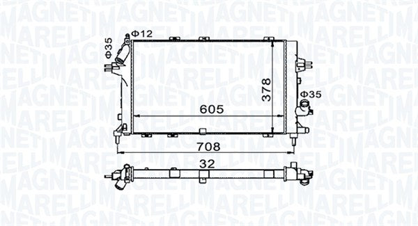 Radiator, racire motor 350213153400 MAGNETI MARELLI