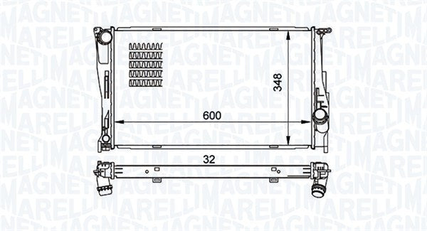 Radiator, racire motor 350213157500 MAGNETI MARELLI