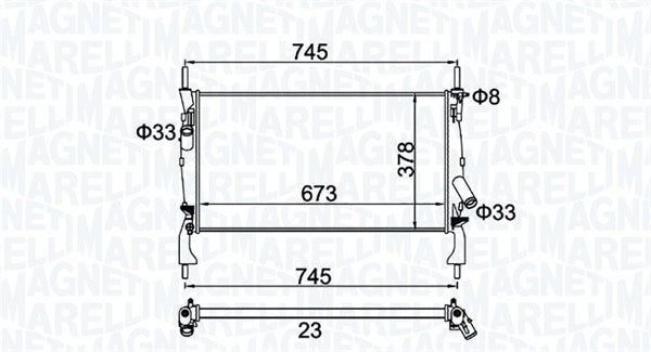 Radiator, racire motor 350213173900 MAGNETI MARELLI