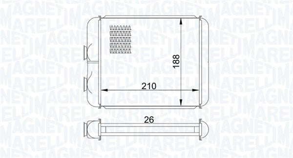 Schimbator caldura, incalzire habitaclu 350218407000 MAGNETI MARELLI