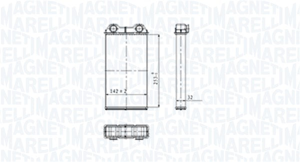 Schimbator caldura, incalzire habitaclu 350218439000 MAGNETI MARELLI