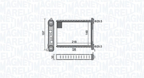Schimbator caldura, incalzire habitaclu 350218464000 MAGNETI MARELLI