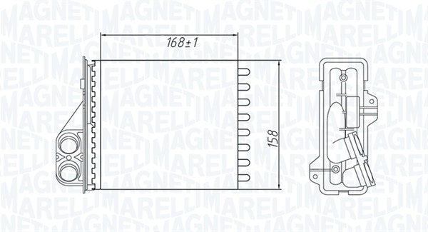 Schimbator caldura, incalzire habitaclu 350218479000 MAGNETI MARELLI
