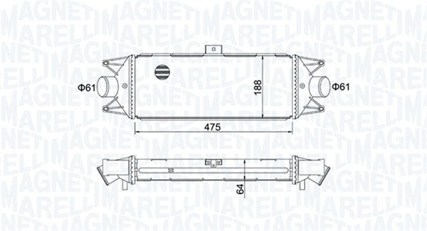 Intercooler, compresor 351319204010 MAGNETI MARELLI