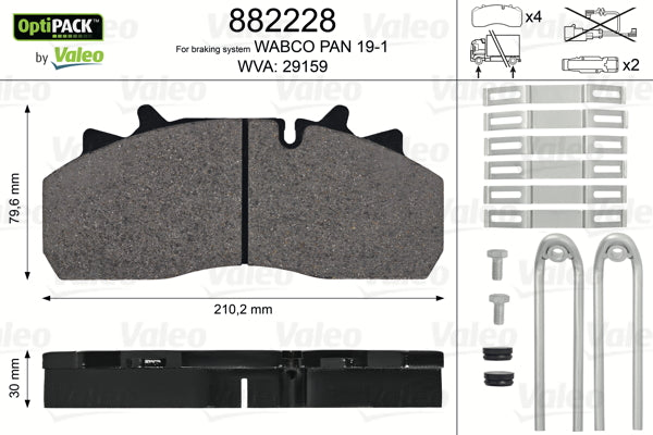 Set placute frana VALEO 882228