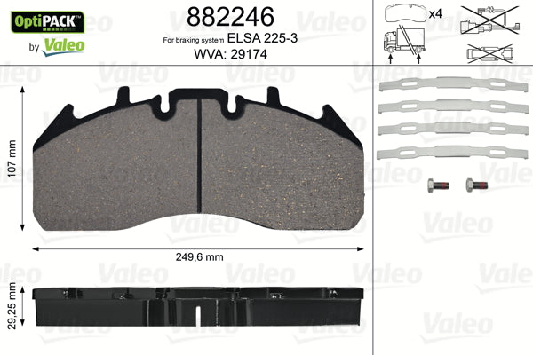 set placute frana,frana disc 882246 VALEO