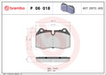 set placute frana,frana disc P 06 018 BREMBO