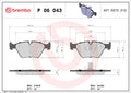 set placute frana,frana disc P 06 043 BREMBO