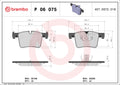 set placute frana,frana disc P 06 075 BREMBO