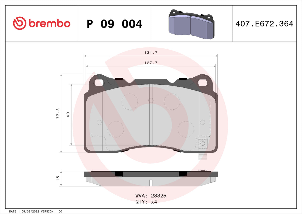 set placute frana,frana disc P 09 004 BREMBO