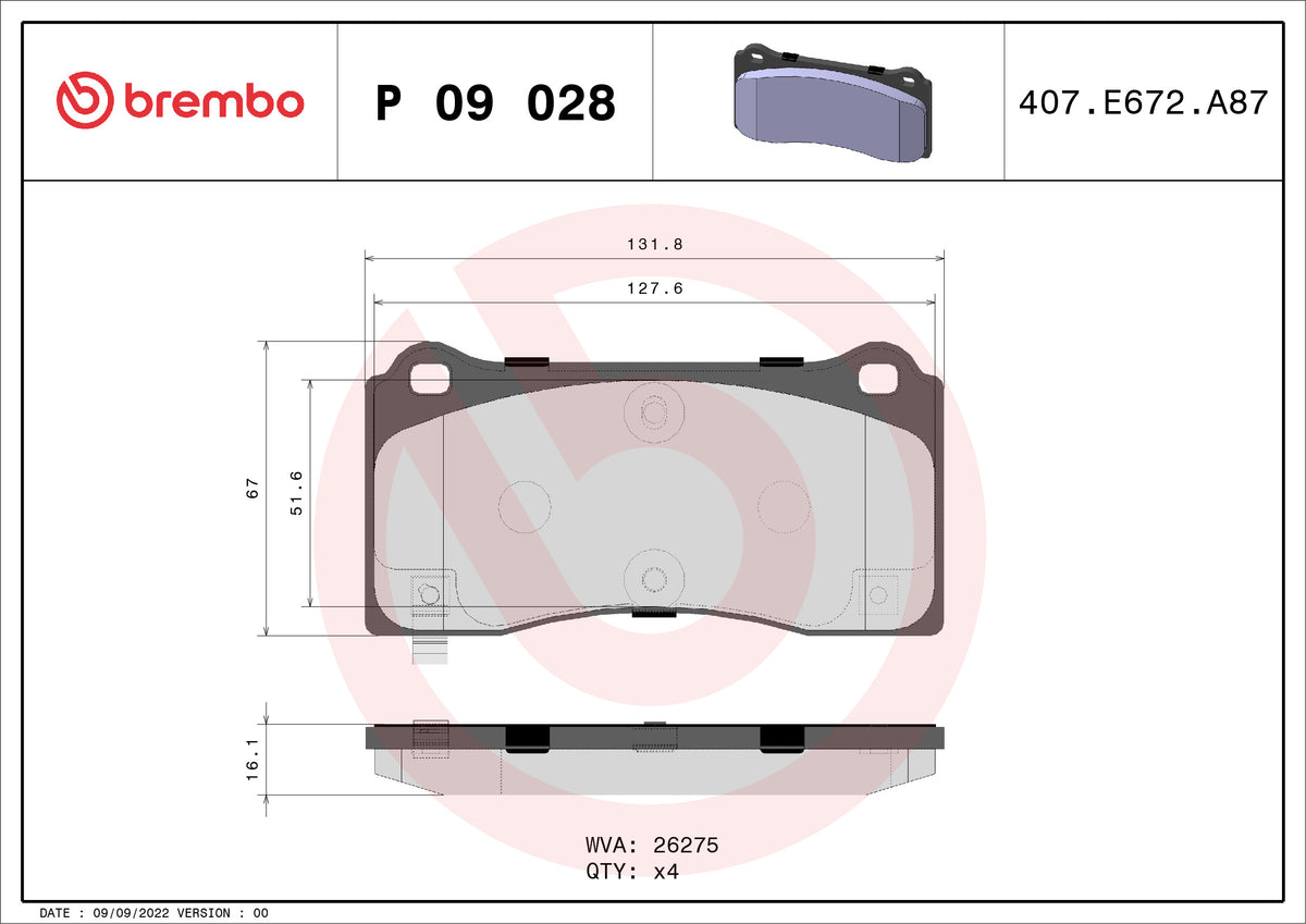 set placute frana,frana disc P 09 028 BREMBO