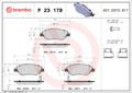 set placute frana,frana disc P 23 178 BREMBO
