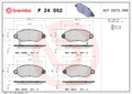 set placute frana,frana disc P 24 052 BREMBO