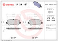 set placute frana,frana disc P 24 187 BREMBO