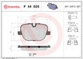 set placute frana,frana disc P 44 025 BREMBO