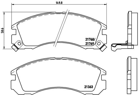 set placute frana,frana disc P 54 017 BREMBO