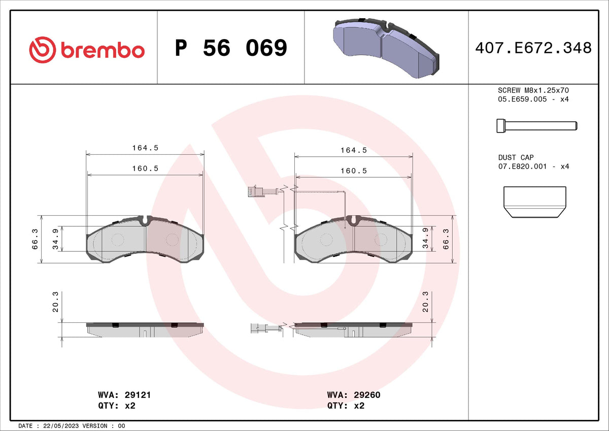 set placute frana,frana disc P 56 069 BREMBO