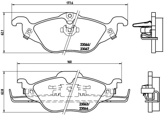 set placute frana,frana disc P 59 030 BREMBO