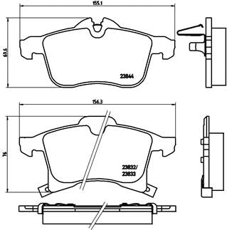 set placute frana,frana disc P 59 045 BREMBO