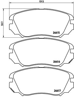 set placute frana,frana disc P 59 054 BREMBO