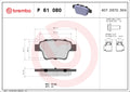 set placute frana,frana disc P 61 080 BREMBO