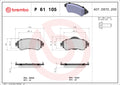 set placute frana,frana disc P 61 105 BREMBO