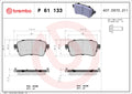 set placute frana,frana disc P 61 133 BREMBO