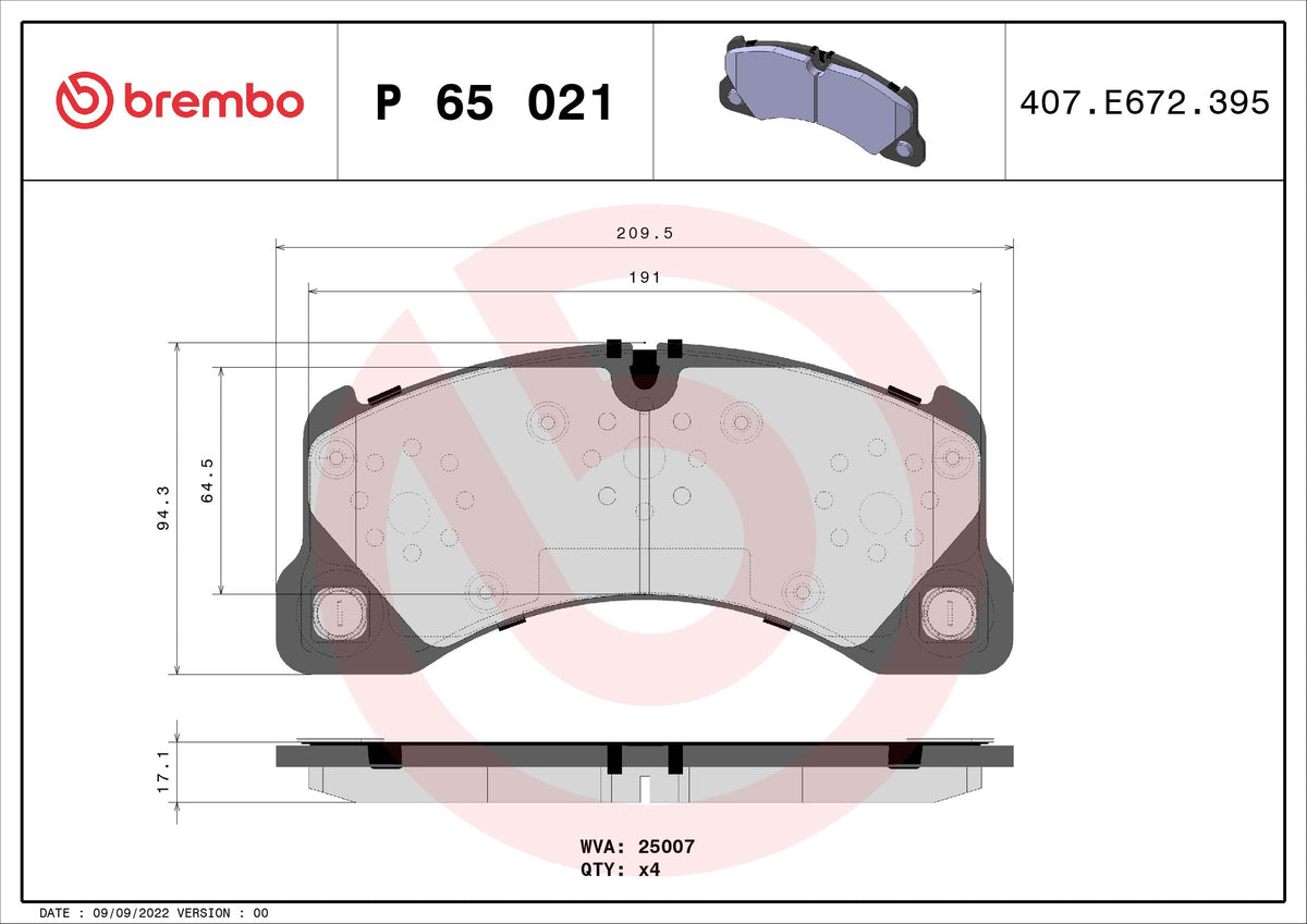set placute frana,frana disc P 65 021 BREMBO