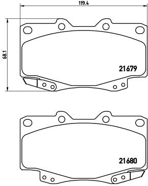 set placute frana,frana disc P 83 069 BREMBO